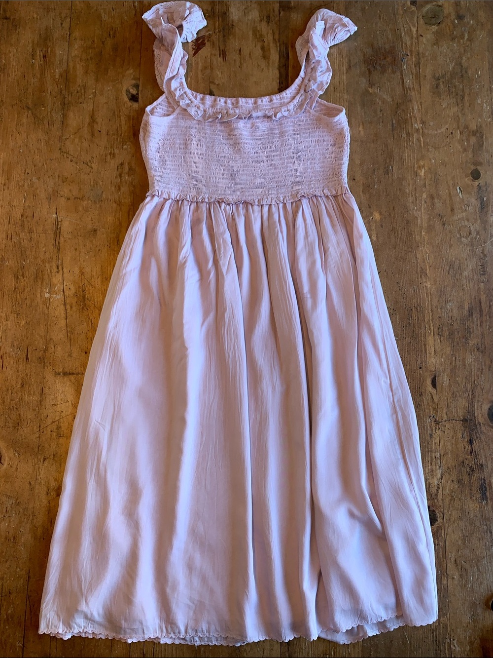 Wilfred Womens Light Lavender Smocked Ruffle Tank Dress